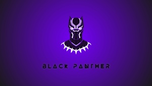 Black Panther, Purple background, Minimal art, Marvel Superheroes, 4K wallpaper