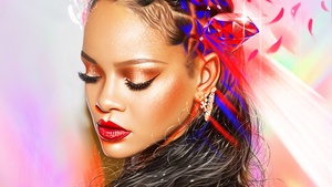 Rihanna, Digital Art, Barbadian singer, Portrait, Paint, Colorful, Vivid, Magical, Illustration, 4K wallpaper