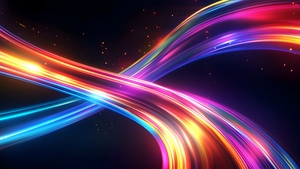 Infinity, Neon trails, Dynamic, Energy, Galaxy, Futuristic, Cosmic, Colorful background, 4K wallpaper