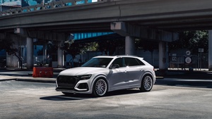Audi RS Q8, White cars, Downtown, Miami, 4K wallpaper
