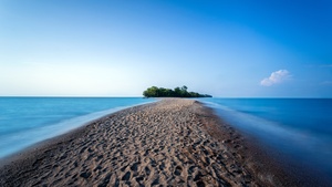 Ontario, Canada, Landscape, Long exposure, Body of Water, Island, Blue Sky, Horizon, 4K wallpaper