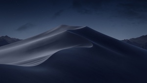 macOS Mojave, Dark Mode, Night, Sand Dunes, Mojave Desert, California, Dark aesthetic, Stock, 4K wallpaper
