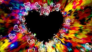 Love hearts, Colorful abstract, Aesthetic, 4K wallpaper