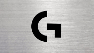 Logitech, Logo, Grey background, 4K wallpaper