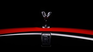 Rolls-Royce Dawn Black Badge, Spirit of Ecstasy, 2021, Black background, AMOLED, 4K wallpaper