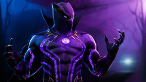 Black Panther, Neon, Fortnite, Skin, 2020 Games, 4K wallpaper