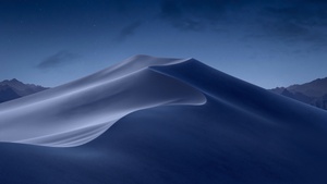 macOS Mojave, Moonlight, Sand Dunes, Mojave Desert, California, Night, Dark, Stock, Aesthetic, 4K wallpaper