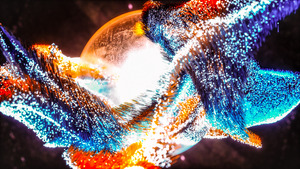 Particle explosion, Psychedelic, Colorful, 3D, Bright, 4K wallpaper
