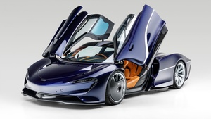 McLaren Speedtail, Hypercar, 2021, White background, 4K wallpaper