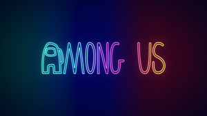 Among Us, Neon, iOS Games, Android games, PC Games, Gradient background, 4K wallpaper