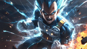 Vegeta, Angry, Dragon Ball, AI art, 4K wallpaper