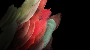 Samsung Galaxy S21, Black background, Stock, AMOLED, Particles, Magenta, 4K wallpaper