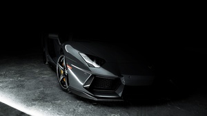 Lamborghini Aventador, AMOLED, Grey, Dark background, CGI, 4K wallpaper