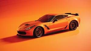 Chevrolet Corvette, Orange aesthetic, Sports cars, Orange background, 4K wallpaper