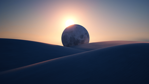 Eclipse, Sun, Moon, Planet, Desert, Microsoft Surface, Stock, 4K wallpaper