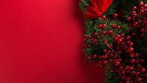 Christmas decoration, Christmas background, Red background, Merry Christmas, Navidad, Noel, December, 4K wallpaper