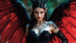 Vampire, Demon, AI art, Beautiful girl, 4K wallpaper