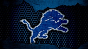 Detroit Lions, American football team, NFL team, Blue background, 4K wallpaper