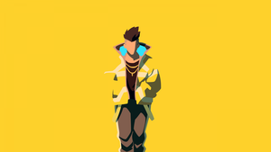 David Martinez, Minimalist, Yellow aesthetic, Yellow background, Cyberpunk: Edgerunners, 4K wallpaper