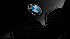BMW logo, Black cars, Black background, Convertible, Closeup, 4K wallpaper