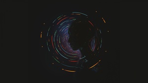 Digital illustration, Silhouette, Woman face, Dark background, Circular, Patterns, 4K wallpaper