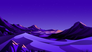 Mountains, Rocks, Night, Starry sky, Scenery, Illustration, macOS Big Sur, iOS 14, Stock, 4K wallpaper