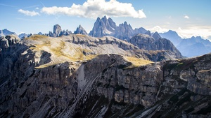 Tre Cime di Lavaredo, Dolomites, Mountain range, Italy, Landscape, Mountain Peaks, 4K wallpaper