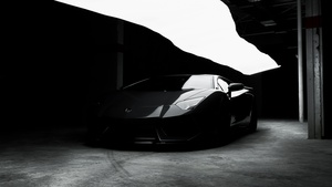Lamborghini Aventador, Black cars, CGI, 4K wallpaper