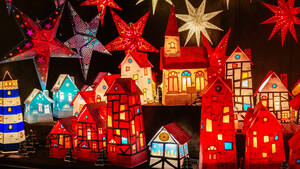 Christmas decoration, Lighting, Stars, Merry Christmas, Preppy Christmas, Navidad, Noel, 4K wallpaper