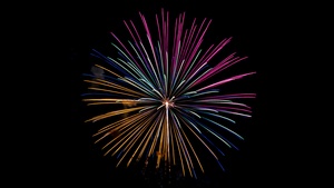 Fireworks, New Years Eve, Night, Colorful, Dark Sky, New Year celebrations, AMOLED, 4K wallpaper