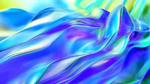 Waves, Chromatic, Colorful, Silk, 3D, Blue gradient, 4K wallpaper