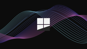 Microsoft Windows, Logo, Waves, Dark background, Purple, 4K wallpaper