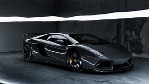 Lamborghini Aventador, Grey, CGI, 4K wallpaper