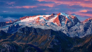 Italy, Mountain range, Snow covered, Landscape, Peaks, Tourist attraction, Aerial view, 4K wallpaper