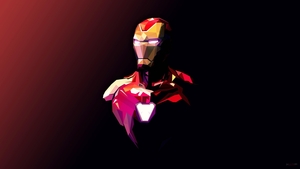 Iron Man, Pixel art, Minimalist, Polygonal, Marvel Superheroes, Dark background, 4K wallpaper