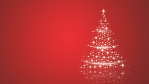 Christmas tree, Sparkles, Red background, Navidad, Noel, December, 4K wallpaper