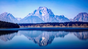 Grand Teton National Park, Mountain range, Lake, Reflections, Blue, Mountains, Daylight, Tranquility, Scenery, 4K wallpaper