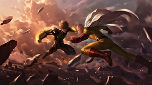 Genos, Saitama, One Punch Man, 4K wallpaper