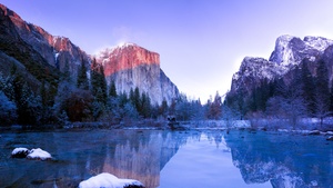 Yosemite Lake, Yosemite Valley, Landscape, Reflection, Yosemite National Park, Winter, Scenic, California, USA, 4K wallpaper