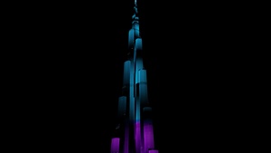 Burj Khalifa, Night illumination, Night lights, Light show, Dark background, AMOLED, Dark aesthetic, 4K wallpaper
