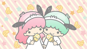 Little Twin Stars, Ice cream cone, Pastel, Aesthetic, Kiki and Lala, Cartoon, Sanrio, 4K wallpaper
