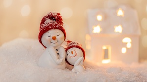 Cute Christmas, Decoration, Christmas Eve, Happy, Snow, Cute expressions, Navidad, Noel, December, 4K wallpaper
