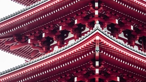 Pagoda, Tokyo, Japanese, Ancient architecture, Buddhism, Red, 4K wallpaper