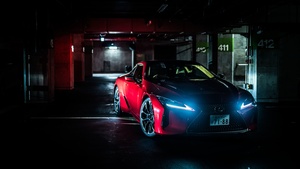 Lexus LC 500, Dark, Red cars, 4K wallpaper
