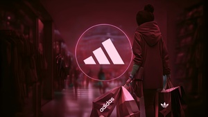 Adidas, Neon logo, Red aesthetic, Science fiction, 4K wallpaper