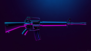 M16A4, PUBG MOBILE, Assault rifle, PlayerUnknowns Battlegrounds, Neon, 4K wallpaper