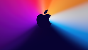 Apple logo, Gradient background, Apple Event, Colorful, Aesthetic, 4K wallpaper
