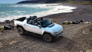 GMC Hummer EV, Beach, Electric SUV, Sunset, Luxury SUV, Electric trucks, 2022, 4K wallpaper