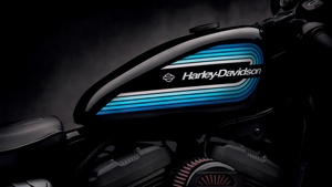 Harley-Davidson, Motorcycle, Blue, Black background, Closeup, 4K wallpaper