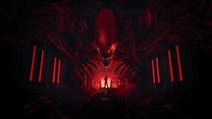 Alien: Romulus, Horror Movies, Dark red, Dark theme, 2024 Movies, Xenomorph, 4K wallpaper